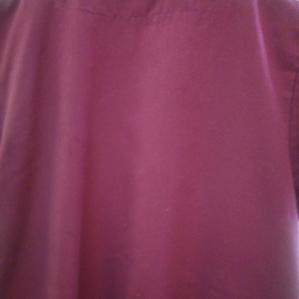 Scrub Top - (2/$10) Burgandy Button Down - Picture 5 of 9